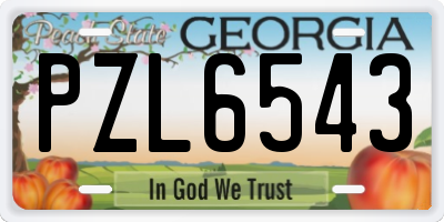 GA license plate PZL6543