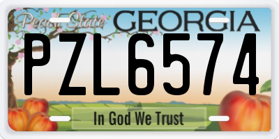 GA license plate PZL6574