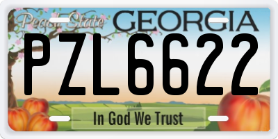 GA license plate PZL6622