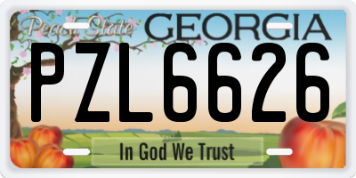 GA license plate PZL6626