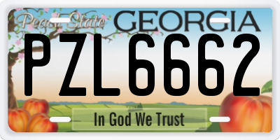 GA license plate PZL6662