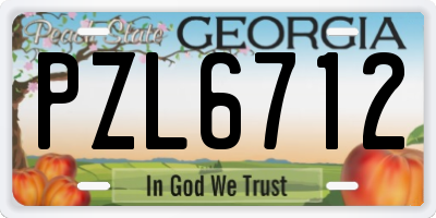 GA license plate PZL6712