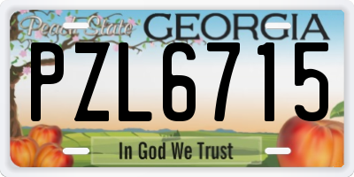 GA license plate PZL6715