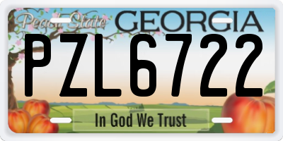 GA license plate PZL6722