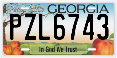 GA license plate PZL6743