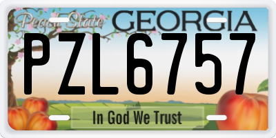 GA license plate PZL6757