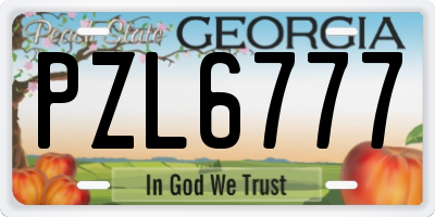 GA license plate PZL6777