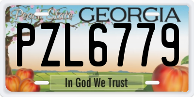 GA license plate PZL6779