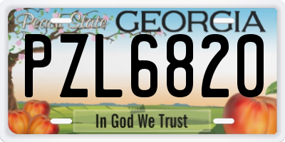 GA license plate PZL6820