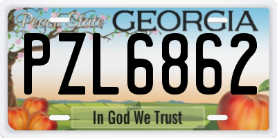 GA license plate PZL6862