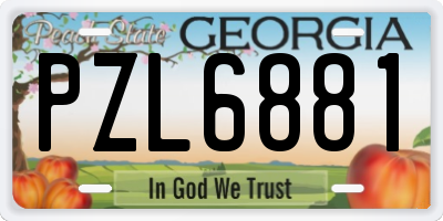 GA license plate PZL6881