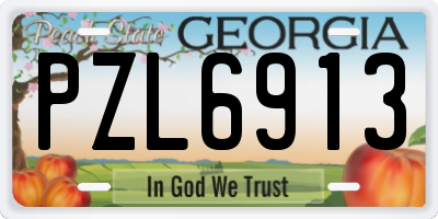 GA license plate PZL6913