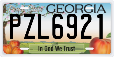 GA license plate PZL6921