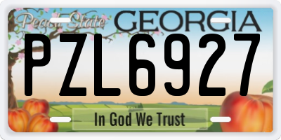 GA license plate PZL6927