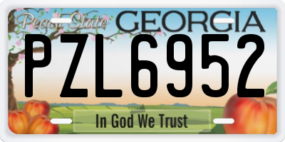 GA license plate PZL6952