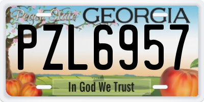 GA license plate PZL6957