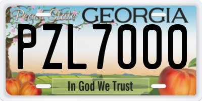 GA license plate PZL7000
