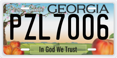 GA license plate PZL7006
