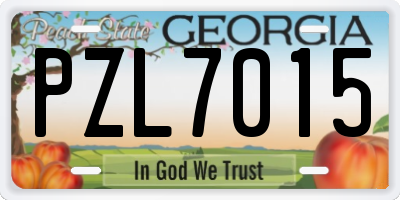 GA license plate PZL7015
