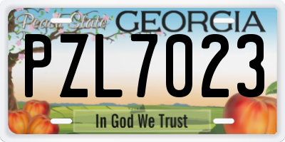GA license plate PZL7023