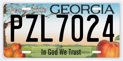 GA license plate PZL7024
