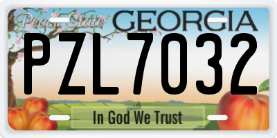 GA license plate PZL7032