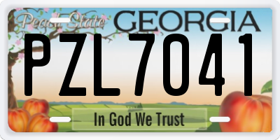 GA license plate PZL7041