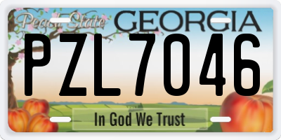GA license plate PZL7046