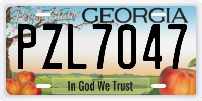 GA license plate PZL7047
