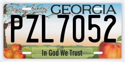 GA license plate PZL7052
