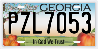 GA license plate PZL7053
