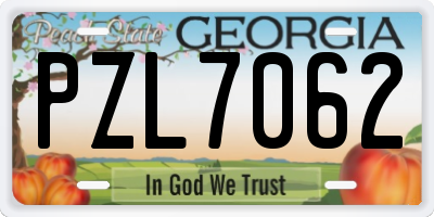 GA license plate PZL7062