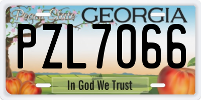 GA license plate PZL7066