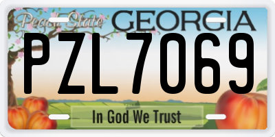 GA license plate PZL7069