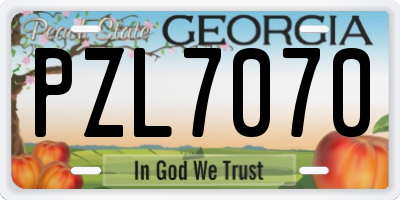 GA license plate PZL7070