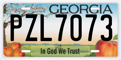 GA license plate PZL7073