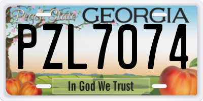 GA license plate PZL7074
