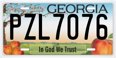 GA license plate PZL7076