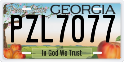 GA license plate PZL7077