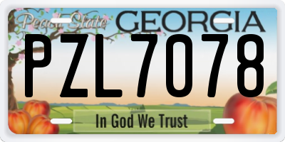 GA license plate PZL7078