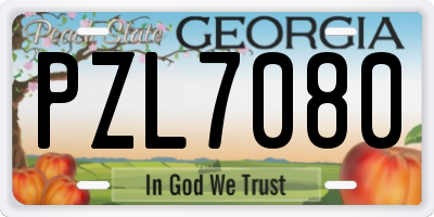 GA license plate PZL7080