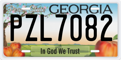 GA license plate PZL7082