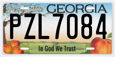 GA license plate PZL7084