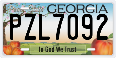 GA license plate PZL7092