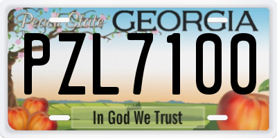 GA license plate PZL7100