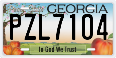 GA license plate PZL7104