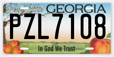 GA license plate PZL7108
