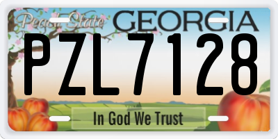 GA license plate PZL7128