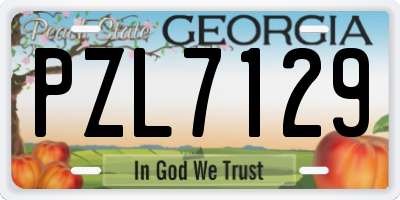 GA license plate PZL7129