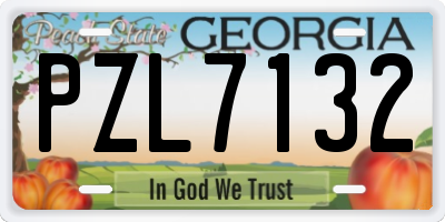 GA license plate PZL7132